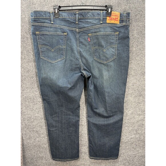 Levis 541 Jeans Mens 48x30 Athletic Taper Fit Midnight Wash Blue Stretch Denim - Picture 3 of 12